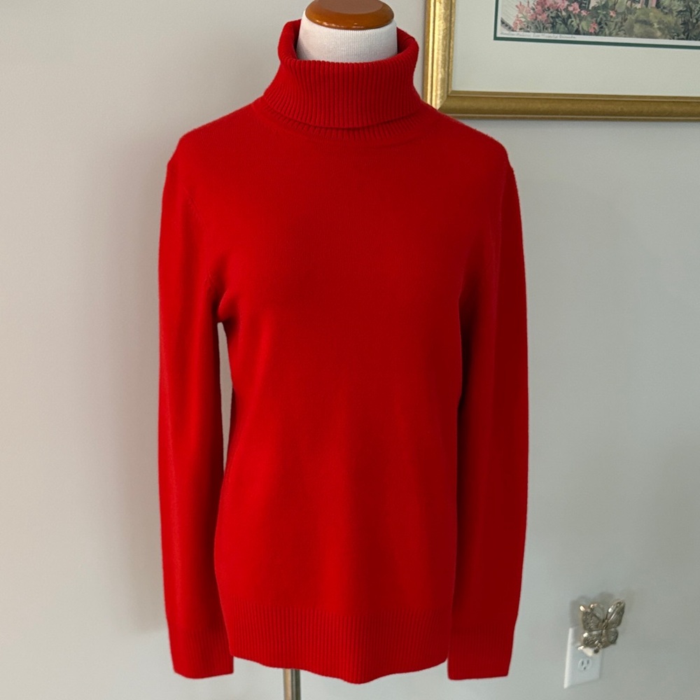 French Connection Vibrant Red Turtleneck Sweater